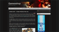 Desktop Screenshot of gamesshop.sk